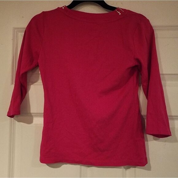 Pink top with rhinestone collar - Picture 3 of 3